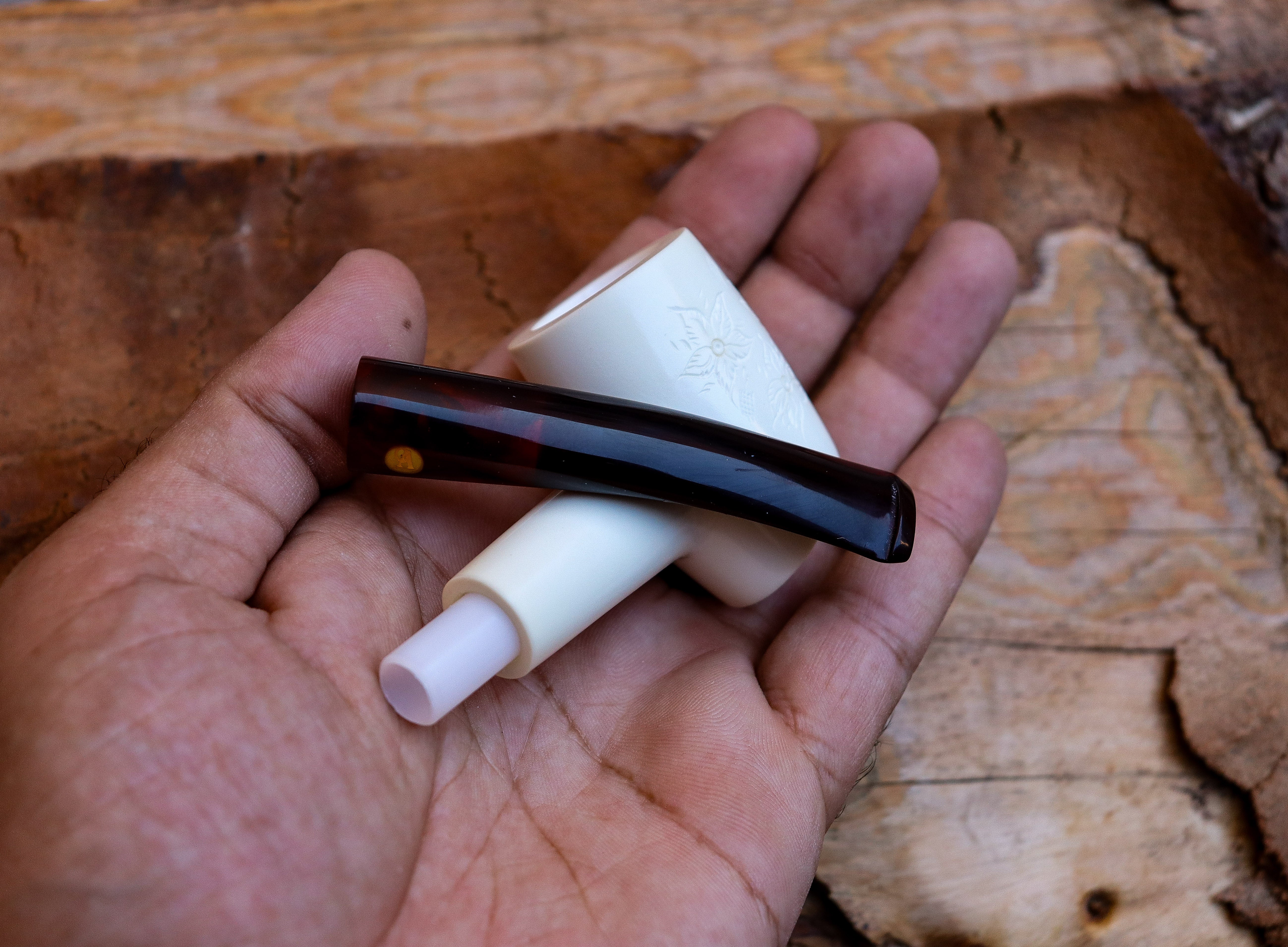 Handmade Astaş Meerschaum Pipes, Poker,White, 9MM Filtered, With Fitted Case
