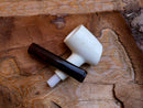 Handmade Astaş Meerschaum Pipes, Poker,White, 9MM Filtered, With Fitted Case