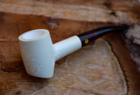 Handmade Astaş Meerschaum Pipes, Poker,White, 9MM Filtered, With Fitted Case