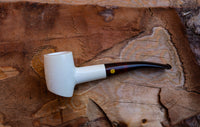 Handmade Astaş Meerschaum Pipes, Poker,White, 9MM Filtered, With Fitted Case