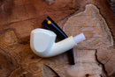 Handmade Astaş Meerschaum Pipes, 9MM Filtered, Smooth Carved, Panel, Fitted Case