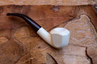 Handmade Astaş Meerschaum Pipes, 9MM Filtered, Smooth Carved, Panel, Fitted Case
