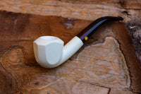 Handmade Astaş Meerschaum Pipes, 9MM Filtered, Smooth Carved, Panel, Fitted Case