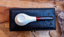 Handmade Astaş Meerschaum Pipes, 9MM Filtered, Squat Tomato, Freehand, Smooth Carved, Fitted Case