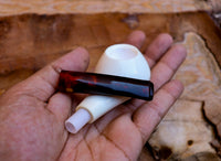 Handmade Astaş Meerschaum Pipes, 9MM Filtered, Squat Tomato, Freehand, Smooth Carved, Fitted Case