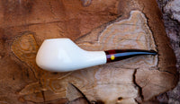 Handmade Astaş Meerschaum Pipes, 9MM Filtered, Squat Tomato, Freehand, Smooth Carved, Fitted Case