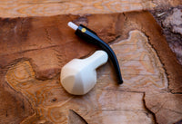 Handmade Astaş Meerschaum Pipes, Panel White,Smooth Carved, With Fitted Case