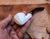 Handmade Astaş Meerschaum Pipes, Panel White,Smooth Carved, With Fitted Case