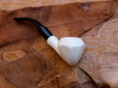 Handmade Astaş Meerschaum Pipes, Panel White,Smooth Carved, With Fitted Case