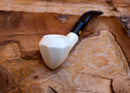 Handmade Astaş Meerschaum Pipes, Panel White,Smooth Carved, With Fitted Case