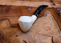 Handmade Astaş Meerschaum Pipes, Panel White,Smooth Carved, With Fitted Case