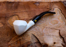 Handmade Astaş Meerschaum Pipes, Panel White,Smooth Carved, With Fitted Case