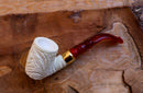 Handmade Astaş Meerschaum Pipes, Floral Patterned, Large, Acrylic Material, With Fitted Case