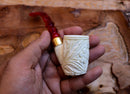 Handmade Astaş Meerschaum Pipes, Floral Patterned, Large, Acrylic Material, With Fitted Case