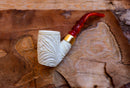 Handmade Astaş Meerschaum Pipes, Floral Patterned, Large, Acrylic Material, With Fitted Case
