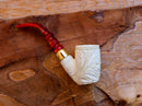 Handmade Astaş Meerschaum Pipes, Floral Patterned, Large, Acrylic Material, With Fitted Case