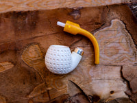 Handmade Astaş Meerschaum Pipes, Apple, Latticed Carved, Silver Ring, With Leather Case