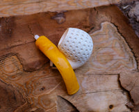 Handmade Astaş Meerschaum Pipes, Apple, Latticed Carved, Silver Ring, With Leather Case