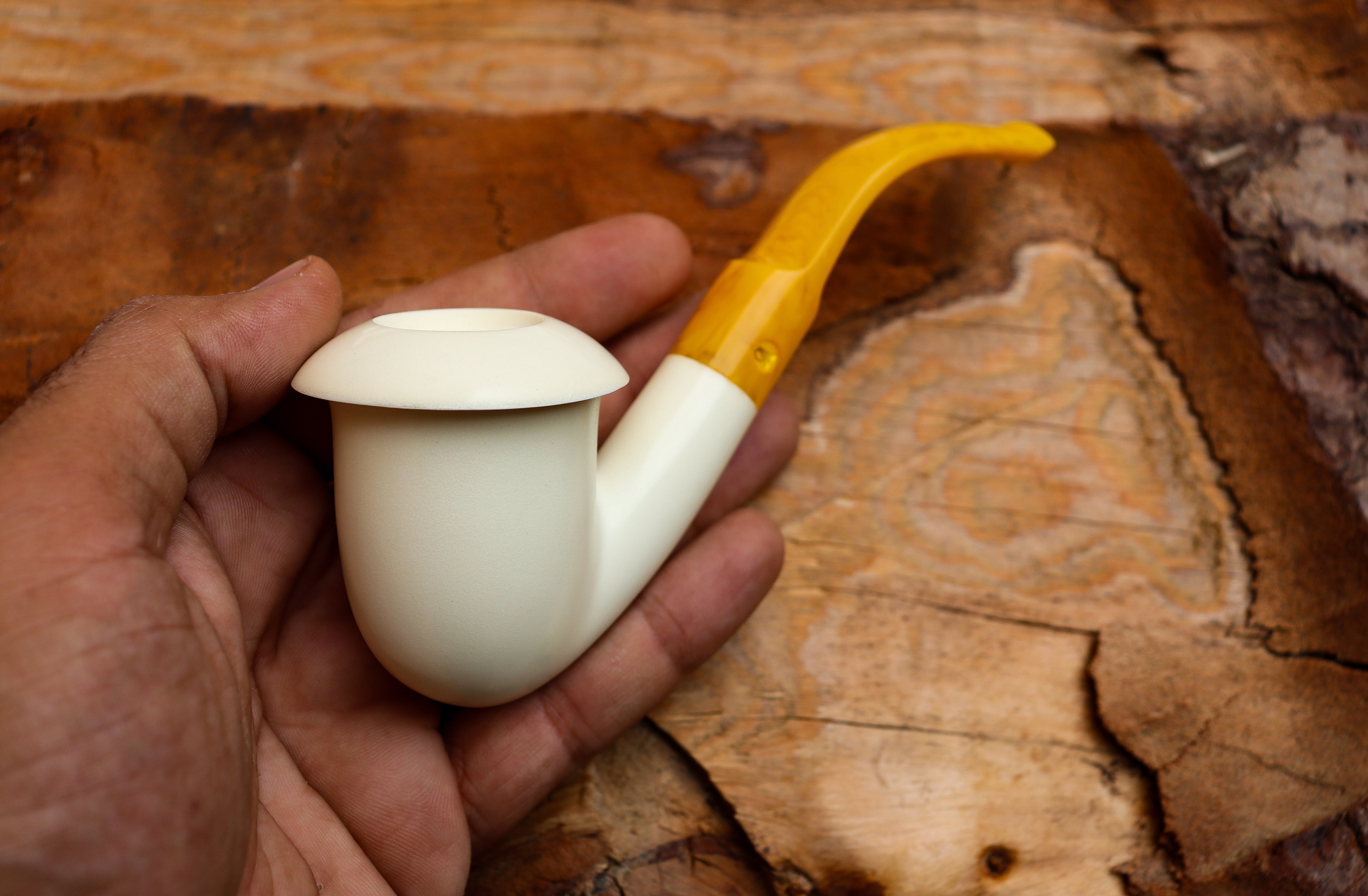 Handmade Astaş Meerschaum Pipes, Calabash Style, Smooth Large, With Fitted Case