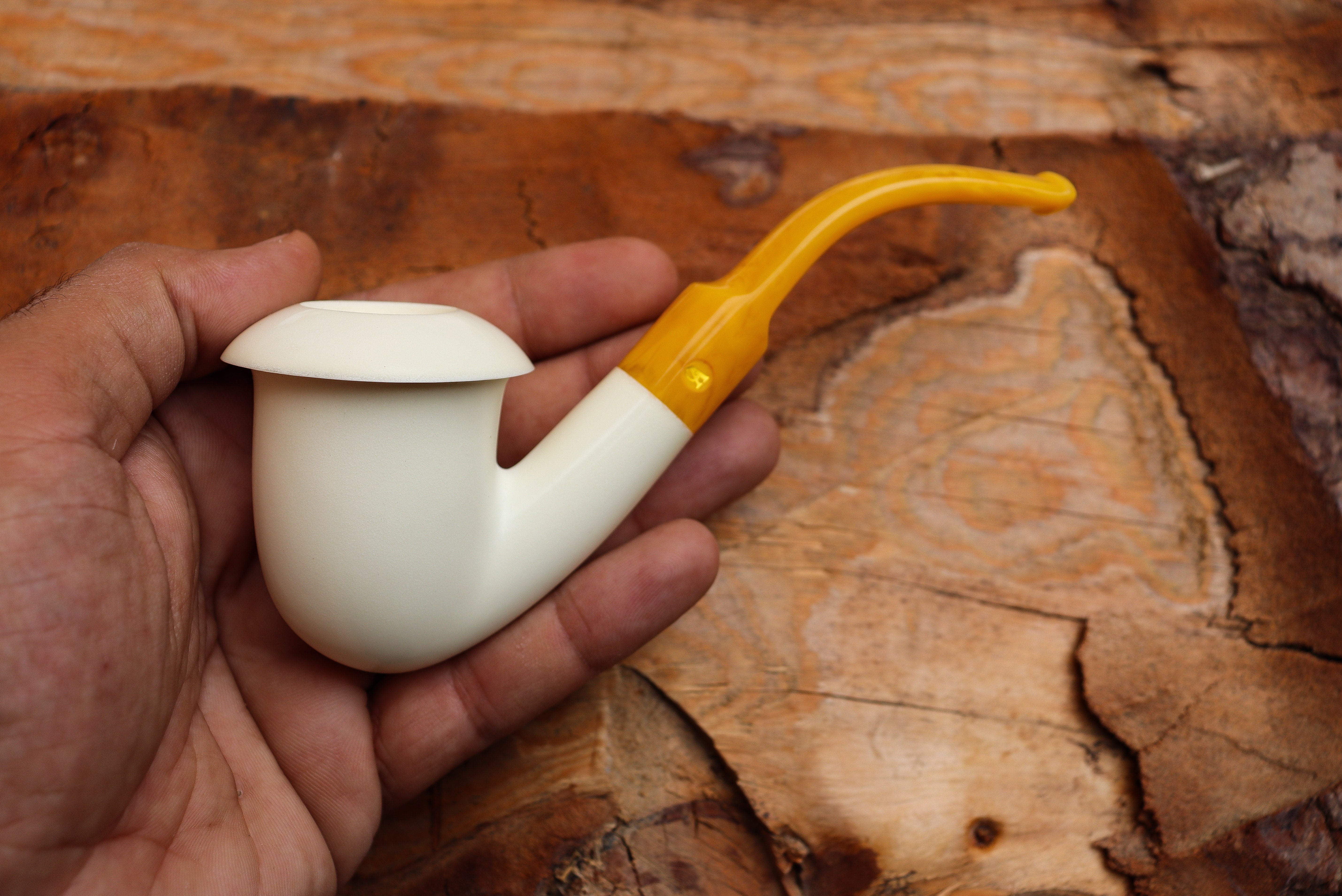 Handmade Astaş Meerschaum Pipes, Calabash Style, Smooth Large, With Fitted Case