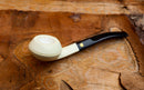 Handmade Squat Bulldog Meerschaum Pipes,  Astaş, Rhodesian, Smooth Carved, With Fitted Case