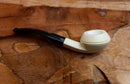 Handmade Squat Bulldog Meerschaum Pipes,  Astaş, Rhodesian, Smooth Carved, With Fitted Case