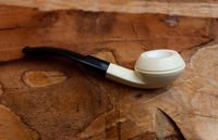 Handmade Squat Bulldog Meerschaum Pipes,  Astaş, Rhodesian, Smooth Carved, With Fitted Case