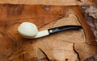 Handmade Squat Bulldog Meerschaum Pipes,  Astaş, Rhodesian, Smooth Carved, With Fitted Case