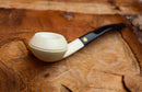 Handmade Squat Bulldog Meerschaum Pipes,  Astaş, Rhodesian, Smooth Carved, With Fitted Case