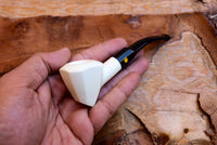 Handmade Panel Meerschaum Pipes, Astaş, Smooth Carved, With Fitted Case