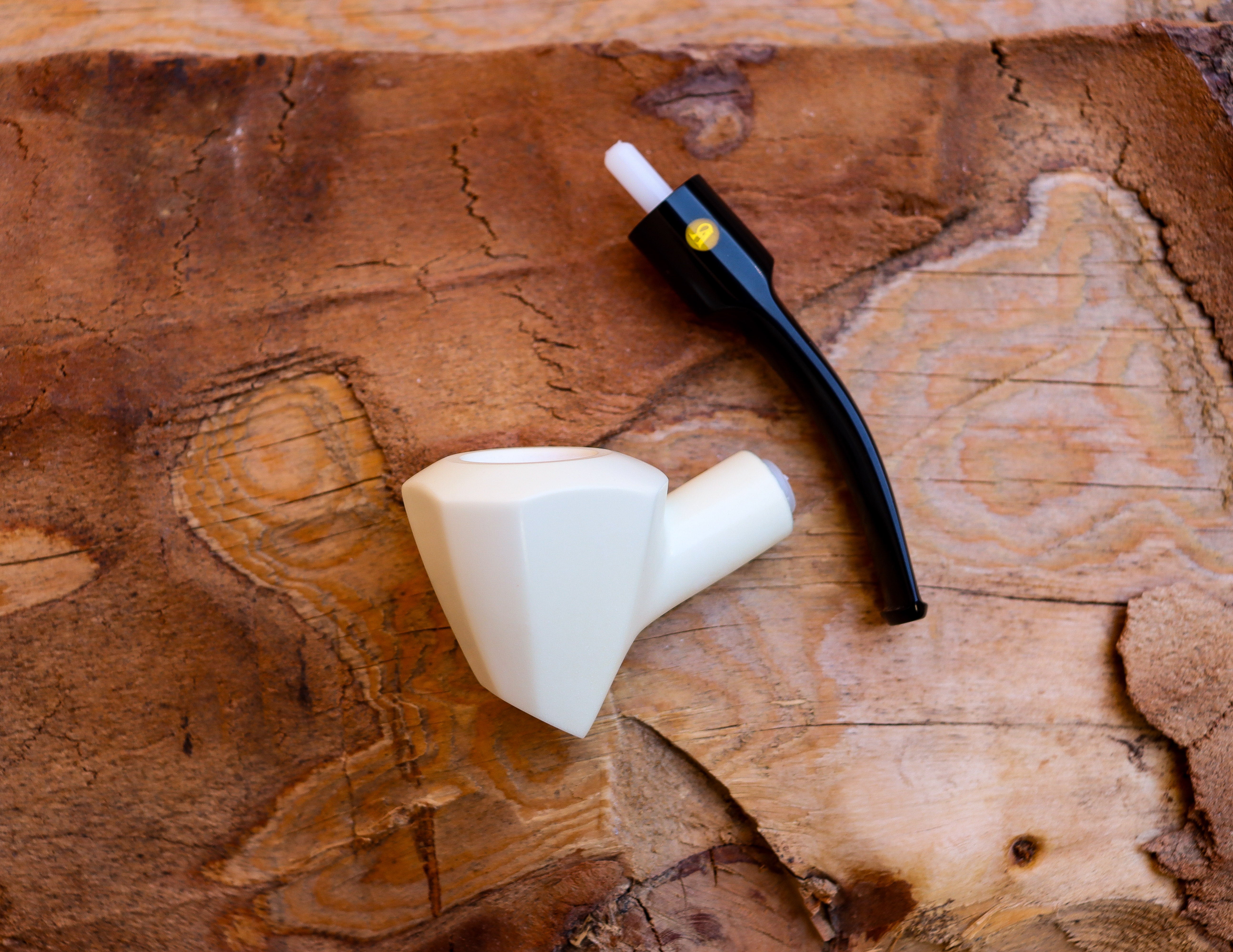 Handmade Panel Meerschaum Pipes, Astaş, Smooth Carved, With Fitted Case