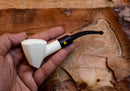 Handmade Panel Meerschaum Pipes, Astaş, Smooth Carved, With Fitted Case