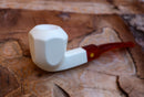 Panel Meerschaum Pipes, Astaş, Panel, Acrylic Stem, Smooth Carved, With Fitted Case