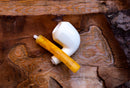 Handmade Astaş Meerschaum Pipes, Panel White,Smooth Carved, Large Size , Fitted Case