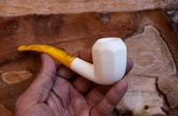Handmade Astaş Meerschaum Pipes, Panel White,Smooth Carved, Large Size , Fitted Case