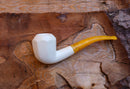 Handmade Astaş Meerschaum Pipes, Panel White,Smooth Carved, Large Size , Fitted Case