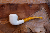 Handmade Astaş Meerschaum Pipes, Panel White,Smooth Carved, Large Size , Fitted Case