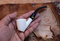 Handmade Astaş Meerschaum Pipes, Freehand, Smooth Carved, With Fitted Case