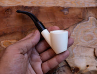 Handmade Astaş Meerschaum Pipes, Freehand, Smooth Carved, With Fitted Case