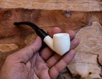 Handmade Astaş Meerschaum Pipes, Freehand, Smooth Carved, With Fitted Case