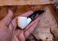 Handmade Astaş Meerschaum Pipes, Freehand, Smooth Carved, With Fitted Case