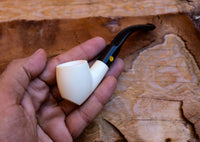 Handmade Astaş Meerschaum Pipes, Freehand, Smooth Carved, With Fitted Case