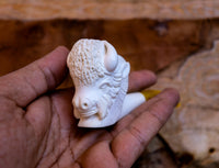 Handmade Astaş Meerschaum Pipes, Buffalo, Large Size, With Fitted Case