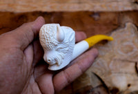 Handmade Astaş Meerschaum Pipes, Buffalo, Large Size, With Fitted Case