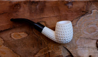 Handmade Freehand Meerschaum Pipes, Astaş, Latticed Carved, Large, With Fitted Case