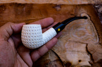 Handmade Freehand Meerschaum Pipes, Astaş, Latticed Carved, Large, With Fitted Case