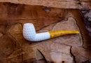 Handmade Cigarette Holder Meerschaum Pipes, Astaş, Apple, Lattice Carved, With Fitted Case