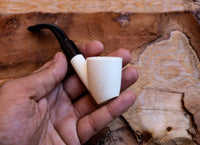Handmade Astaş Meerschaum Pipes, Freehand, Smooth Carved, With Fitted Case