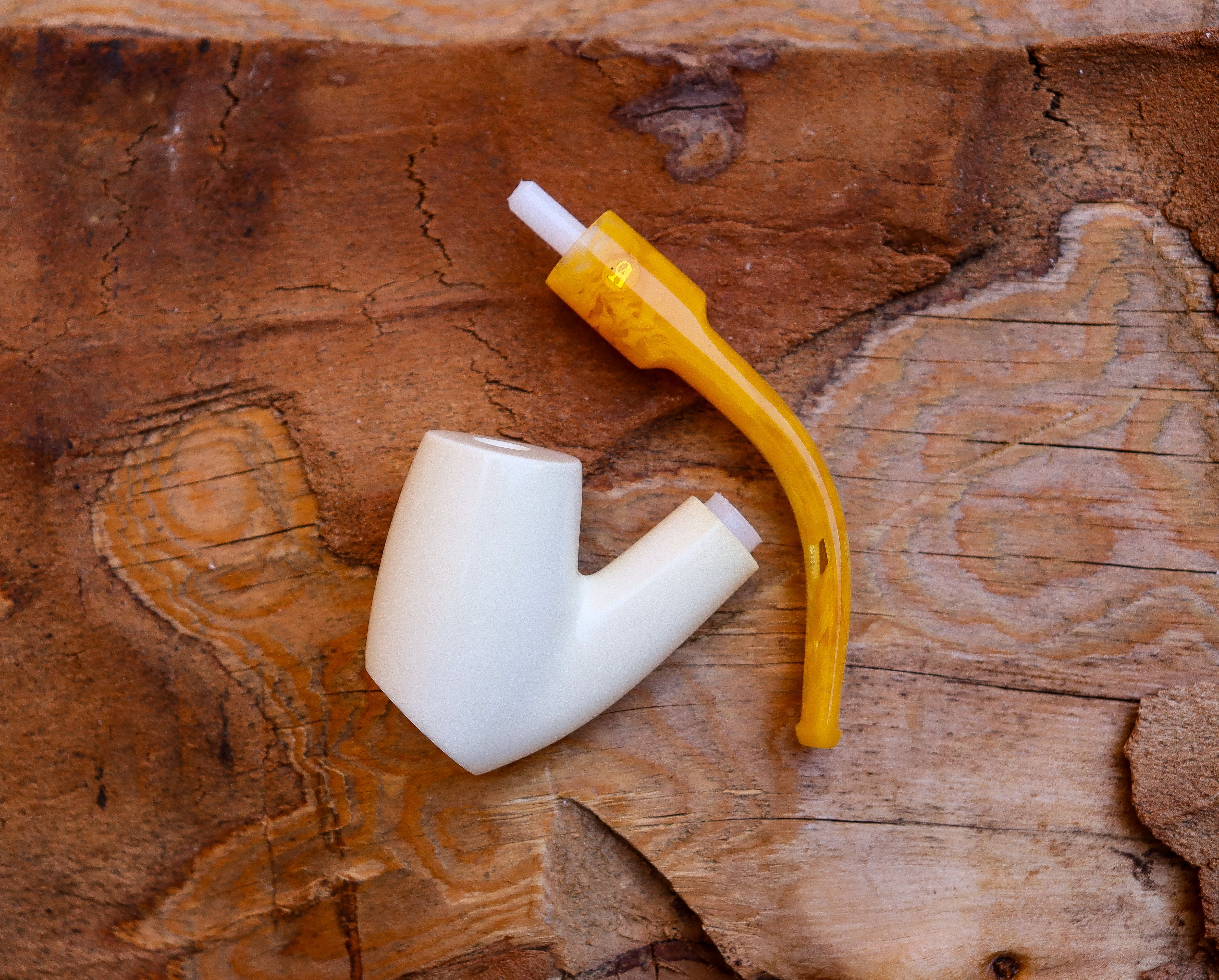 Handmade Cigarette Holder Meerschaum Pipes, Astaş, Freehand, Smooth Carved, With Fitted Case