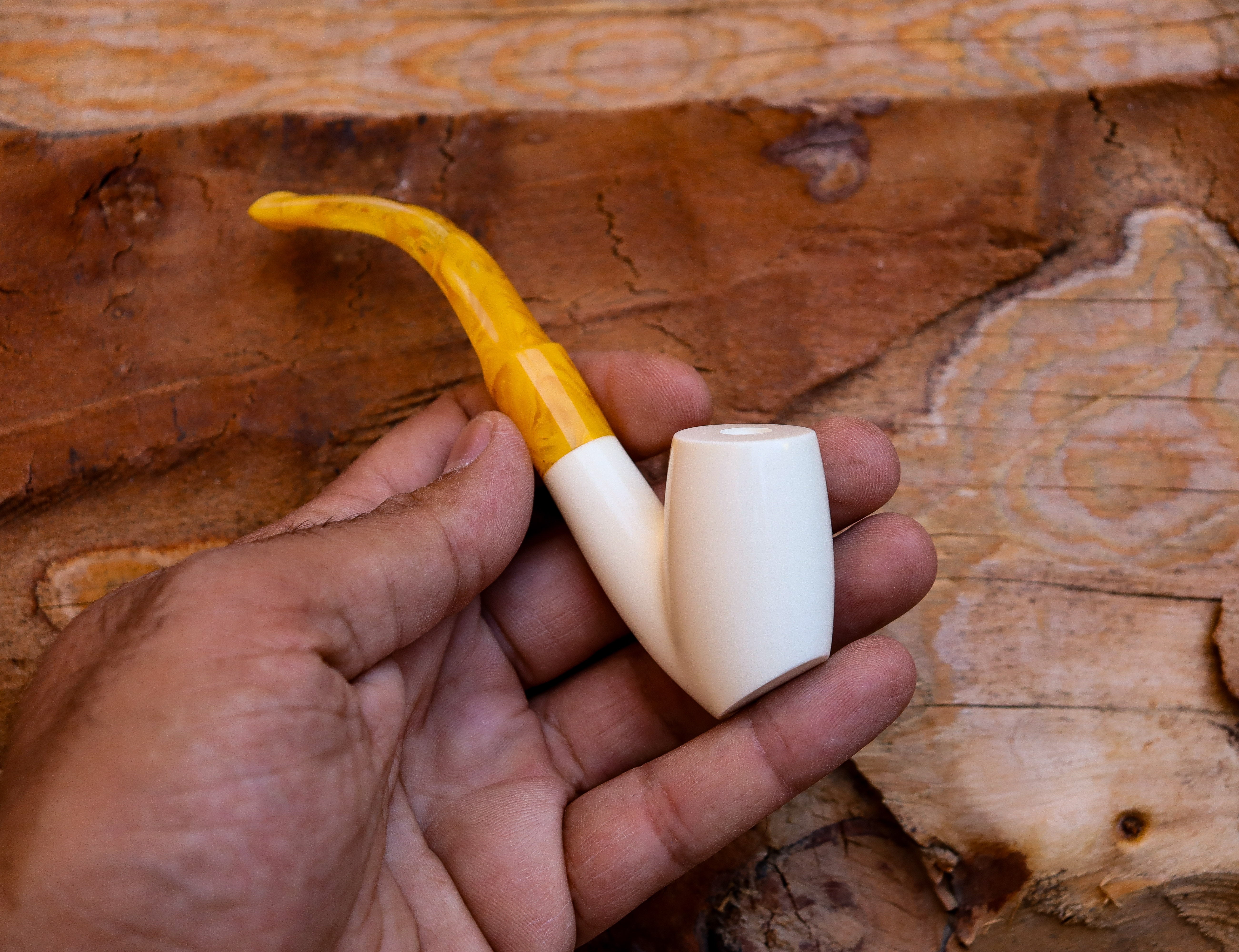 Handmade Cigarette Holder Meerschaum Pipes, Astaş, Freehand, Smooth Carved, With Fitted Case